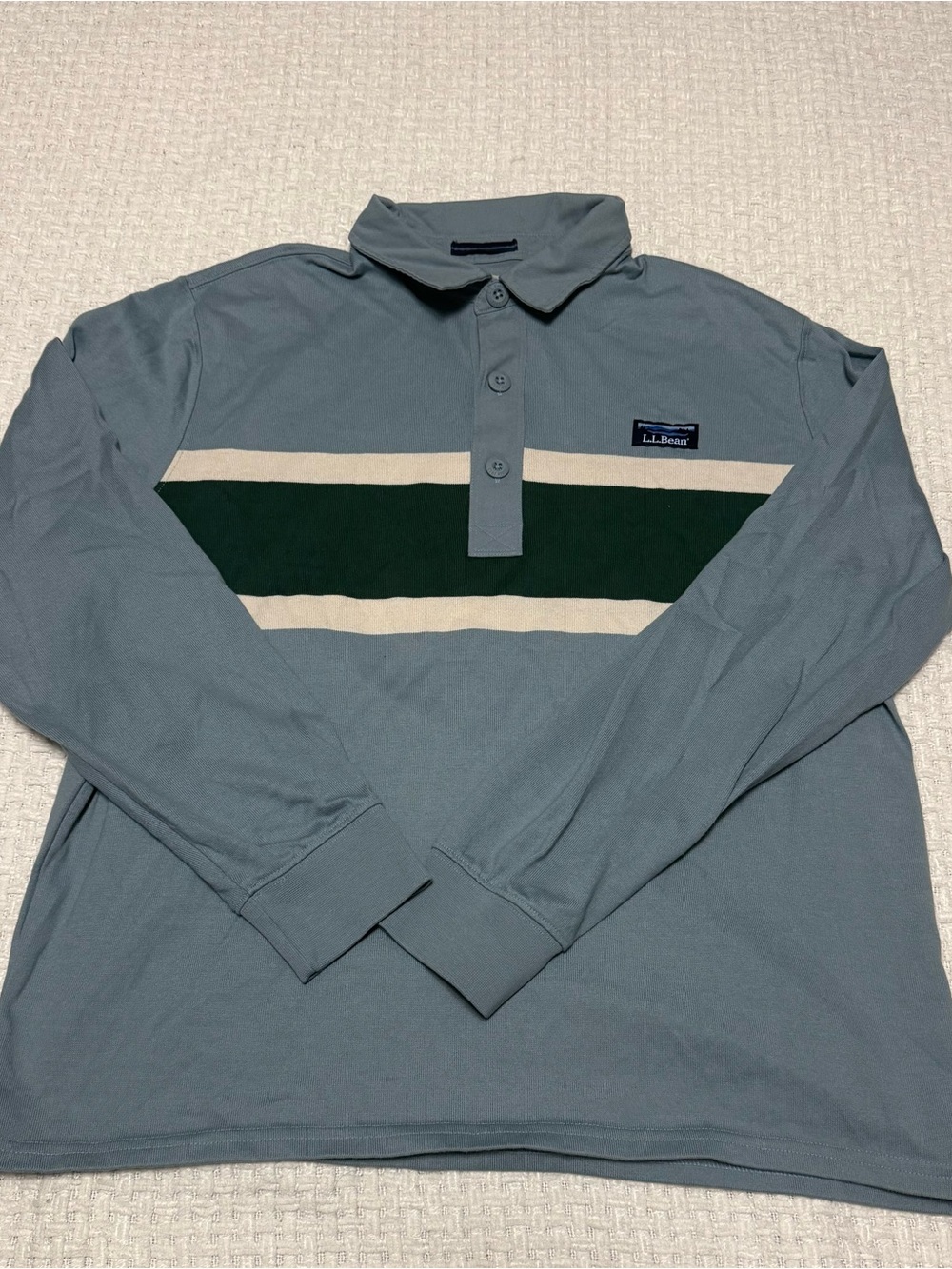 L.L. Bean men’s vintage soft rugby striped shirt, traditional fit. Large.